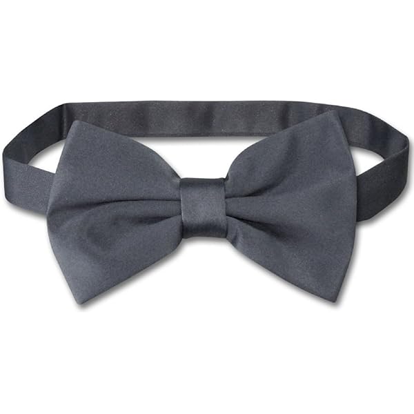 Vesuvio Napoli 100% SILK BOWTIE SOLID BLACK Color Men's Bow Tie
